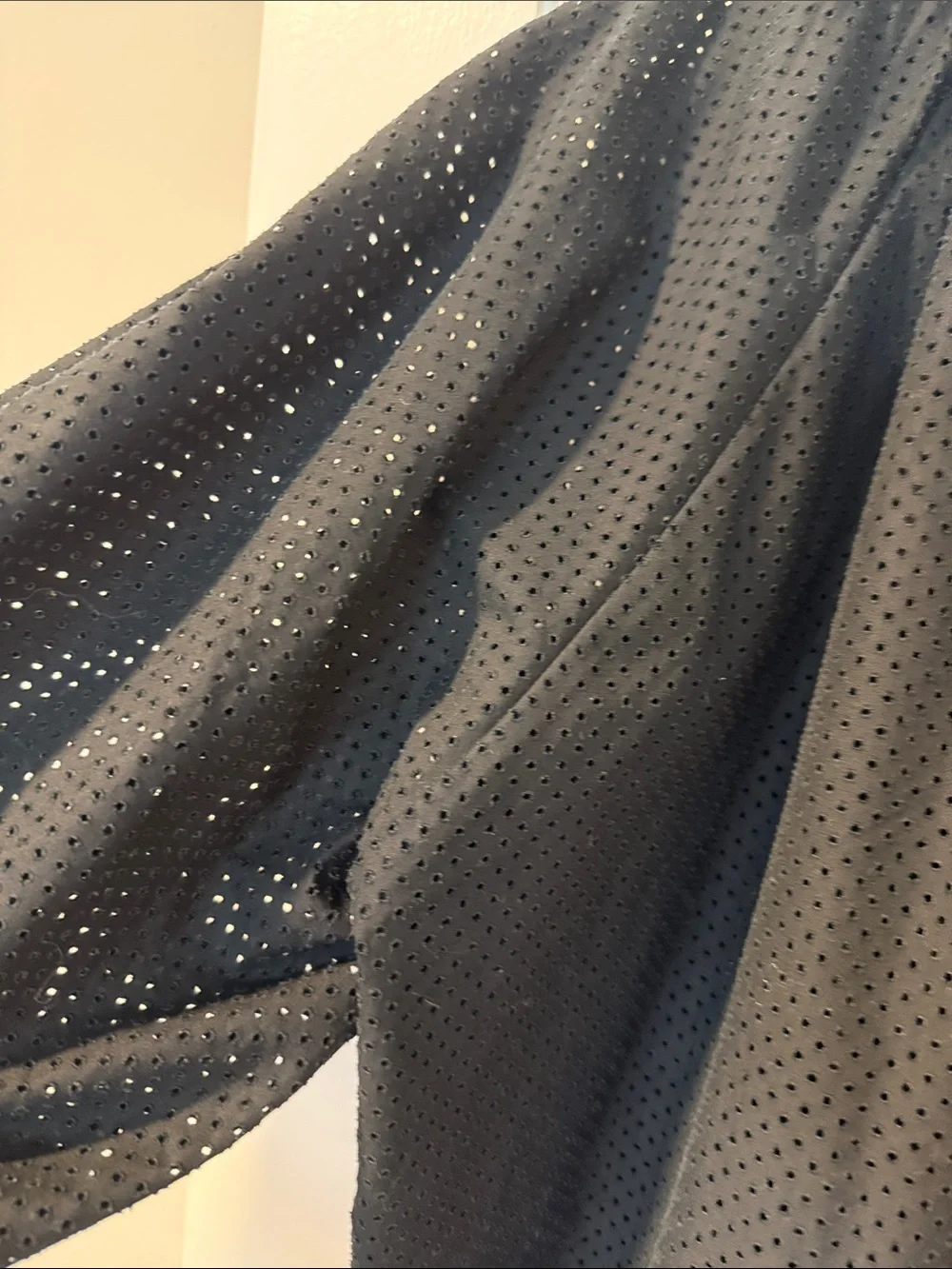 Brunello Cucinelli Black Eyelet Peasant Blouse with Silver Trim
